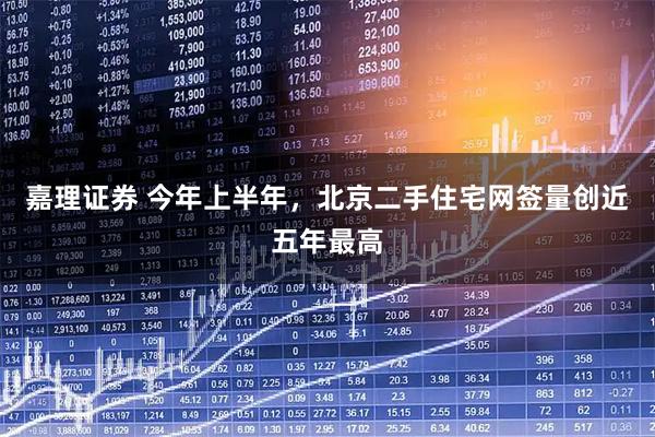 嘉理证券 今年上半年,北京二手住宅网签量创近五年最高